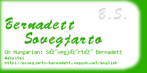 bernadett sovegjarto business card